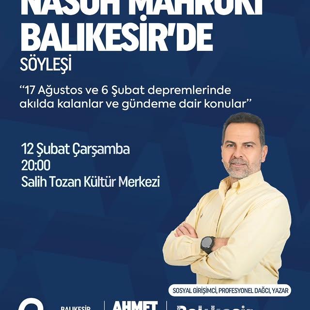 Deprem Uzmanı Nasuh Mahruki Salih Tozan Kültür Merkezi'nde Konuşacak