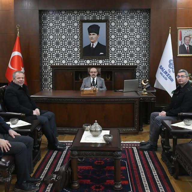 Gömeç Belediye Başkanı Melih Bağcı'dan Vali İsmail Ustaoğlu'na Nezaket Ziyareti