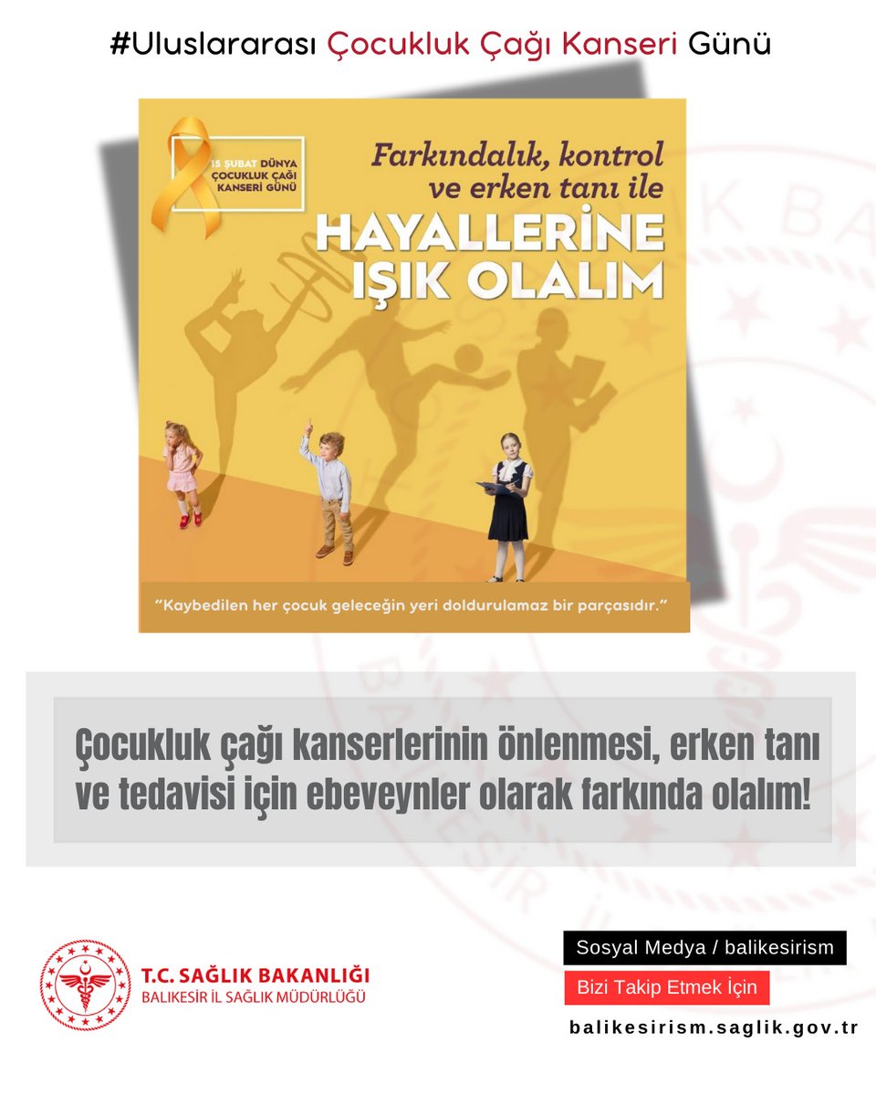 Balıkesir İl Sağlık Müdürlüğü'nden Çocukluk Çağı Kanserlerine Farkındalık Etkinliği