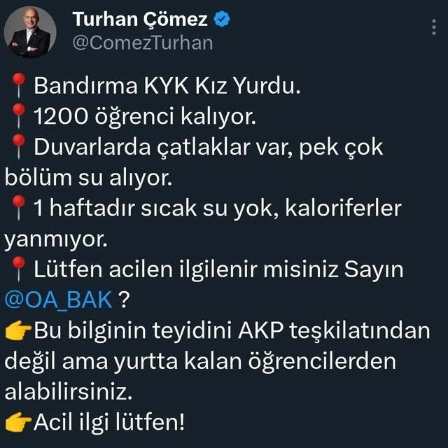 Bandırma KYK Kız Yurdu'nun İçinde Bulunduğu Zor Şartlar Öğrencileri Endişelendiriyor