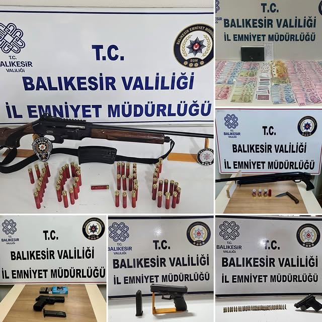 Balıkesir'de Asayiş Operasyonları: Çok Sayıda Yakalama ve Ele Geçirme