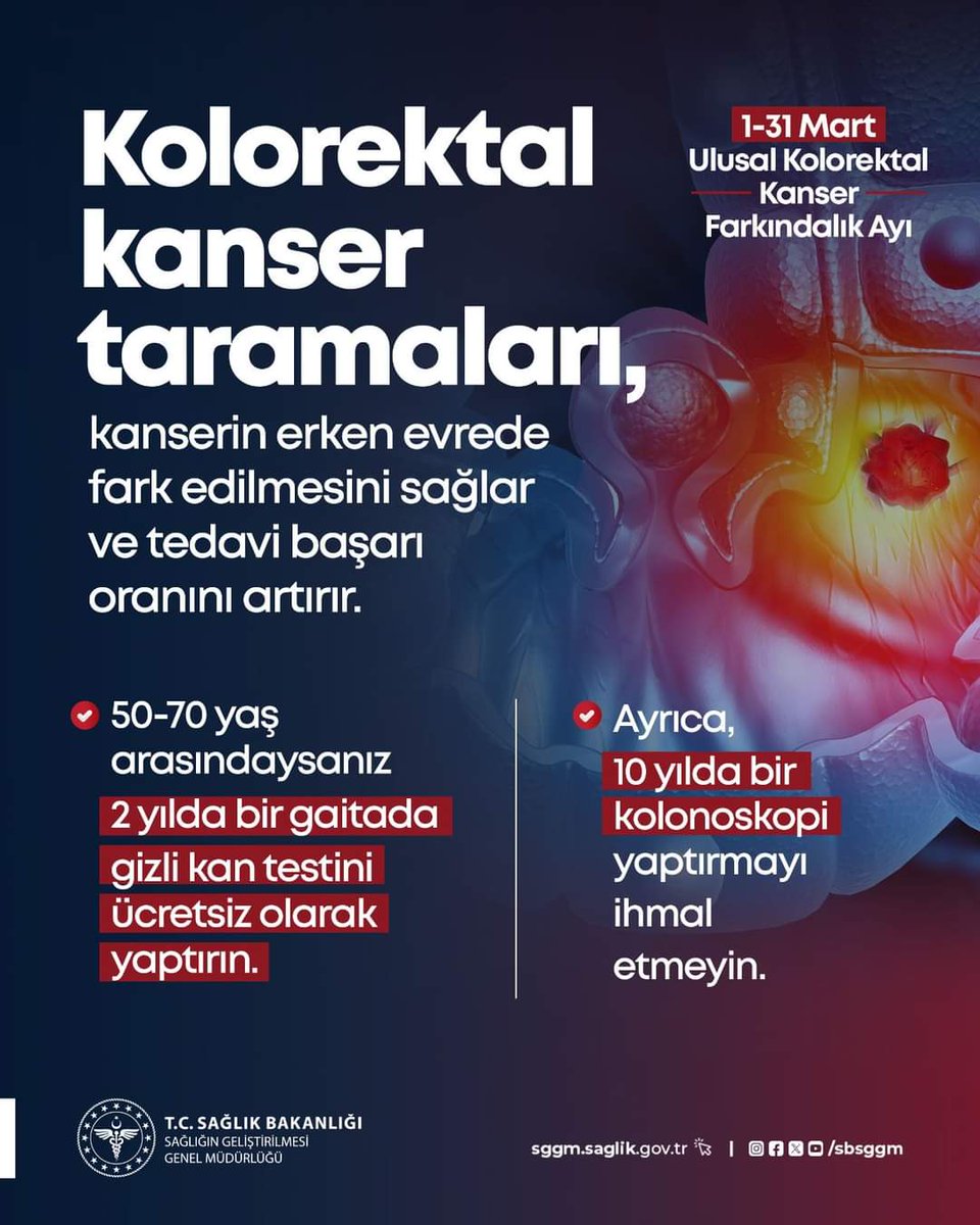 Kolorektal Kanser Tarama Hizmetleri Ücretsiz Sunuluyor