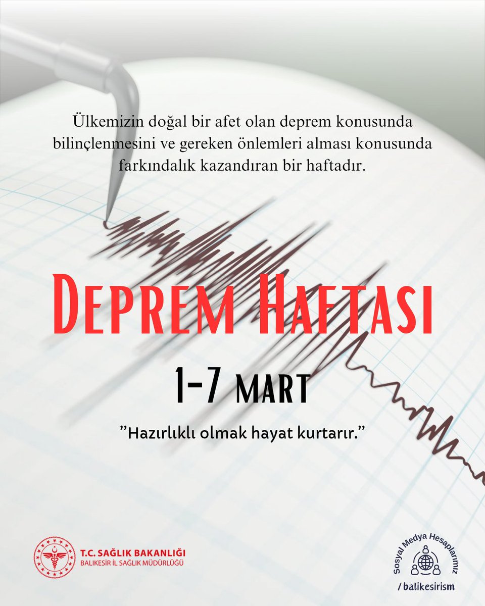 Deprem Haftasında Hayati Önlemler Vurgulanıyor