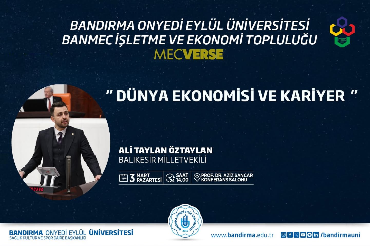 Bandırma 17 Eylül Üniversitesi'nde Kariyer Günleri Başlıyor