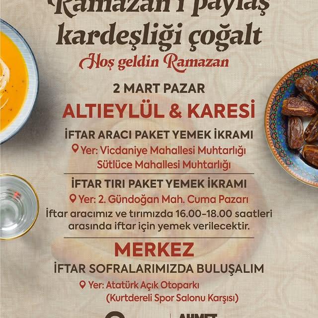 Balıkesir Büyükşehir Belediyesi'nin İftar Sofraları Kardeşliği Büyütüyor