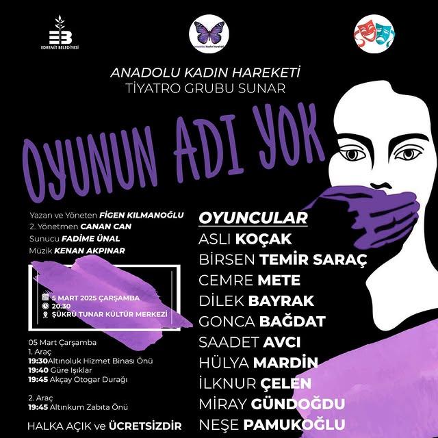 Edremit'te Tiyatro Rüzgarı: 'Oyunun Adı Yok' Sahne Alıyor