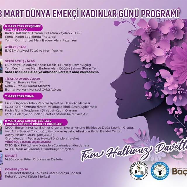 Burhaniye'de Kadınlar Günü İçin Üç Günlük Etkinlik Maratonu Başlıyor