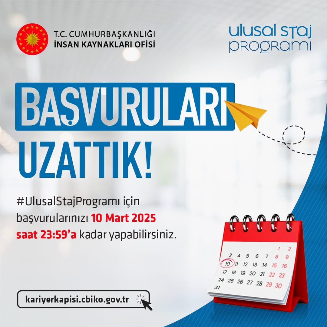 Ulusal Staj Programı 2025: Başvuru Tarihi Uzatıldı
