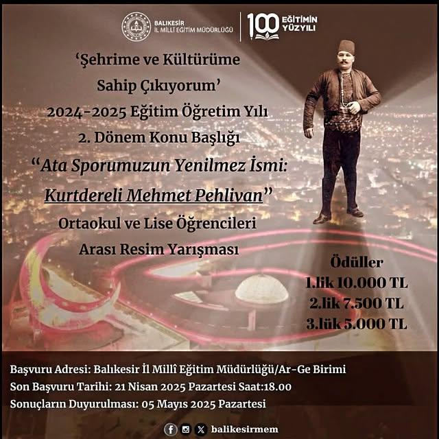 Kurtdereli Mehmet Pehlivan Resim Yarışması: Gençler Milli Değerlere Sahip Çıkıyor