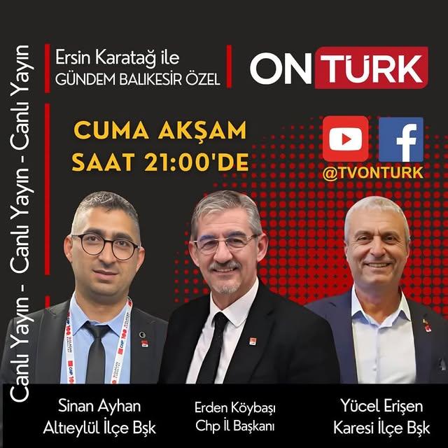 CHP Balıkesir İl Başkanlığı'ndan Canlı Yayın Duyurusu