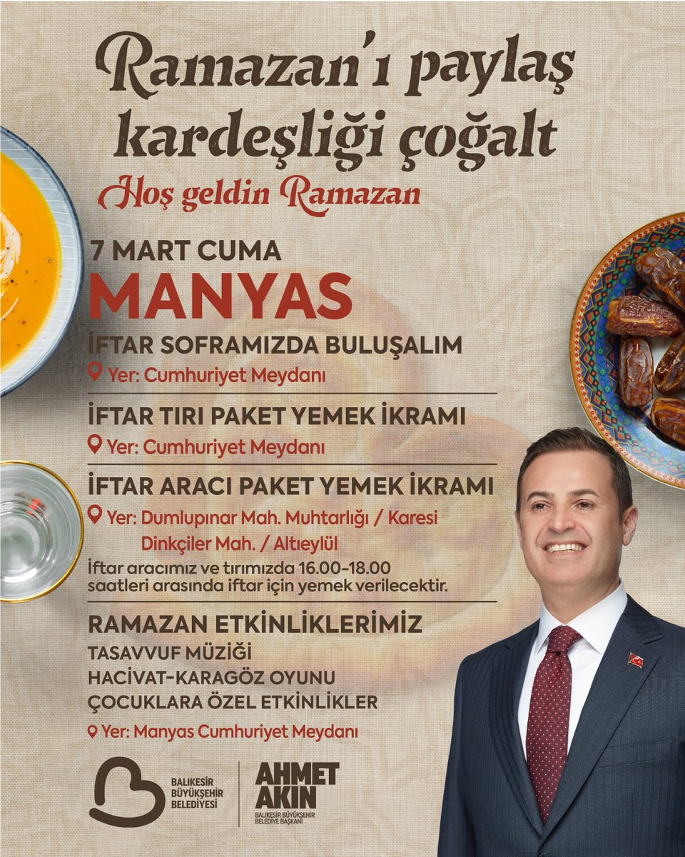 Balıkesir Büyükşehir Belediyesi'nden Ramazan Etkinlikleri