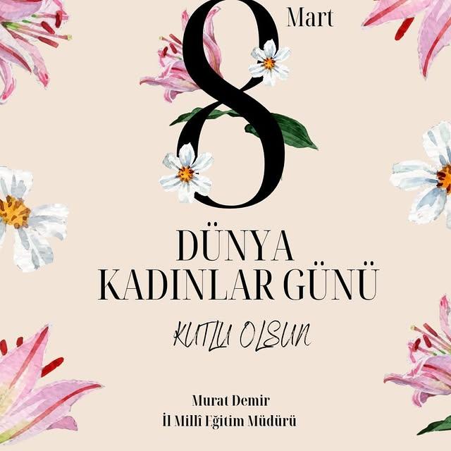 Balıkesir İl Milli Eğitim Müdürlüğü'nden 8 Mart Mesajı