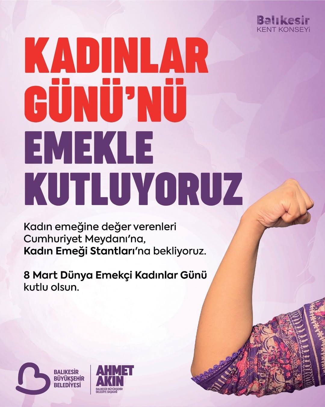 Balıkesir Büyükşehir Belediye Başkanı Ahmet Akın'dan 8 Mart Mesajı