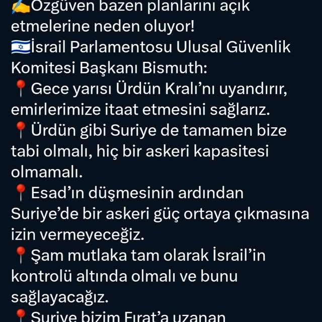 İsrail'in Suriye ve Bölge Planları