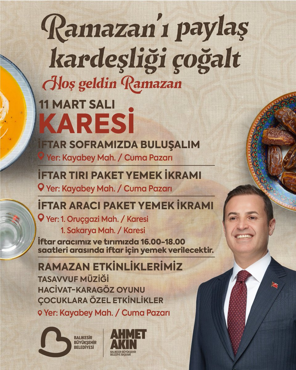 Balıkesir Büyükşehir Belediyesi'nden Ramazan Etkinlikleri