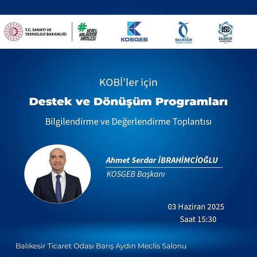 Balıkesir KOBİ’lerine KOSGEB Desteği: Bilgilendirme Toplantısı Düzenleniyor