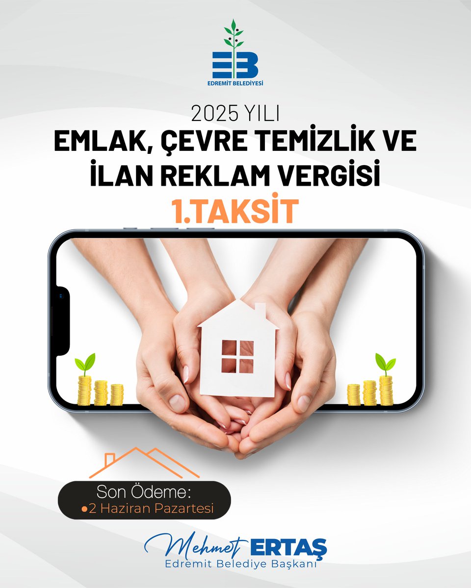 Edremit Belediyesi Emlak Vergisi 1. Taksit Ödemeleri Son Gün 2 Haziran