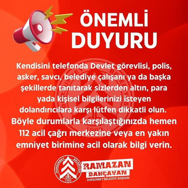 Dursunbey'de Dolandırıcılık Uyarıları: Kimlik ve Altın Bilgilerinizi Vermeyin