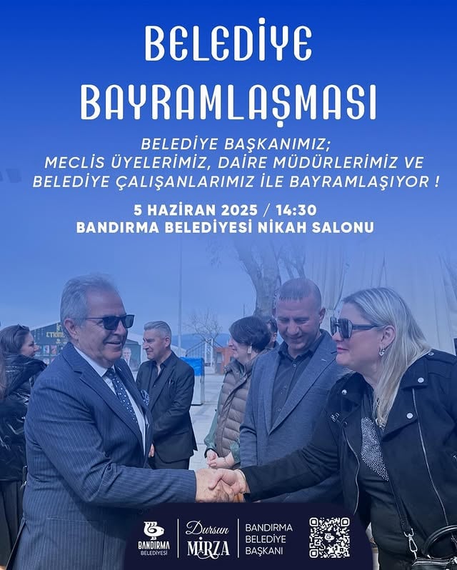 Bandırma Belediyesi 5 Haziran'da Bayramlaşma Programı Düzenliyor