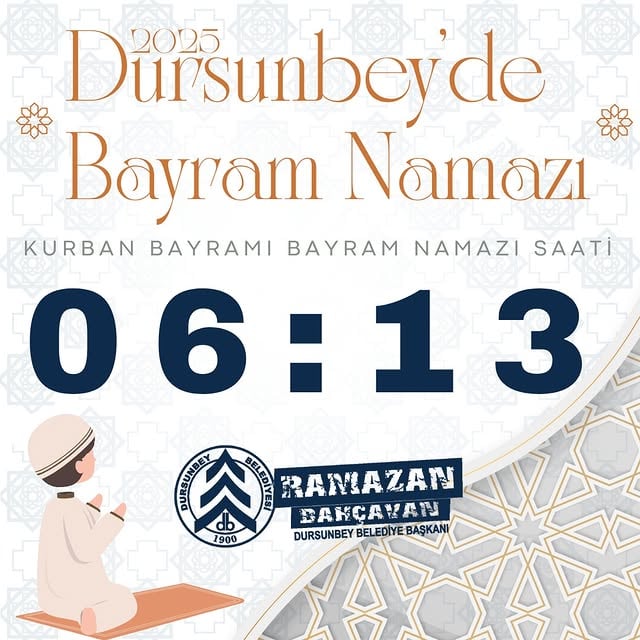 Dursunbey'de Bayram Namazı Saati Açıklandı