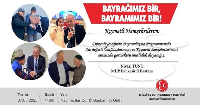 MHP Balıkesir İl Başkanlığı'ndan Kurban Bayramı Bayramlaşma Programı