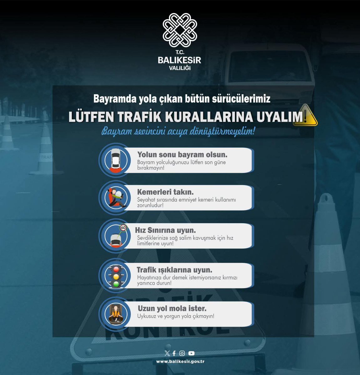 Burhaniye'de Bayram Öncesi Trafik Uyarısı: Güvenli Yolculuk İçin Trafik Kurallarına Uyarı