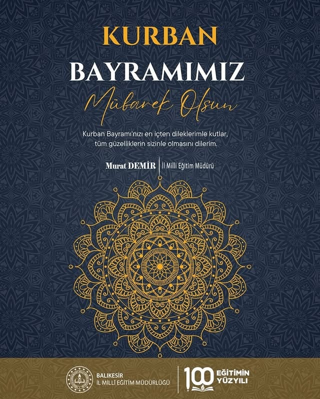 Balıkesir İl Milli Eğitim Müdürlüğü'nden Kurban Bayramı Mesajı