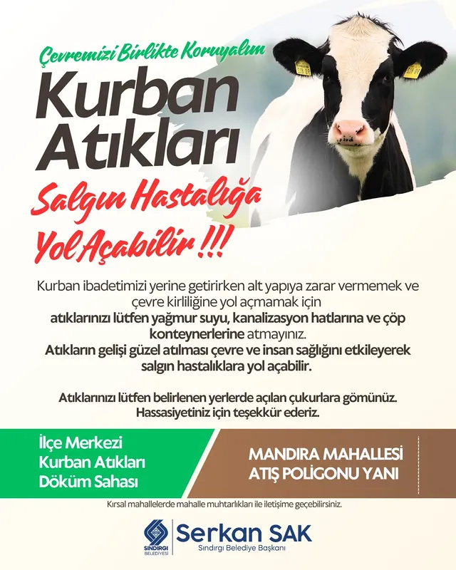 Sındırgı Belediyesi Kurban Bayramı'nda Çevre Bilincini Artırıyor