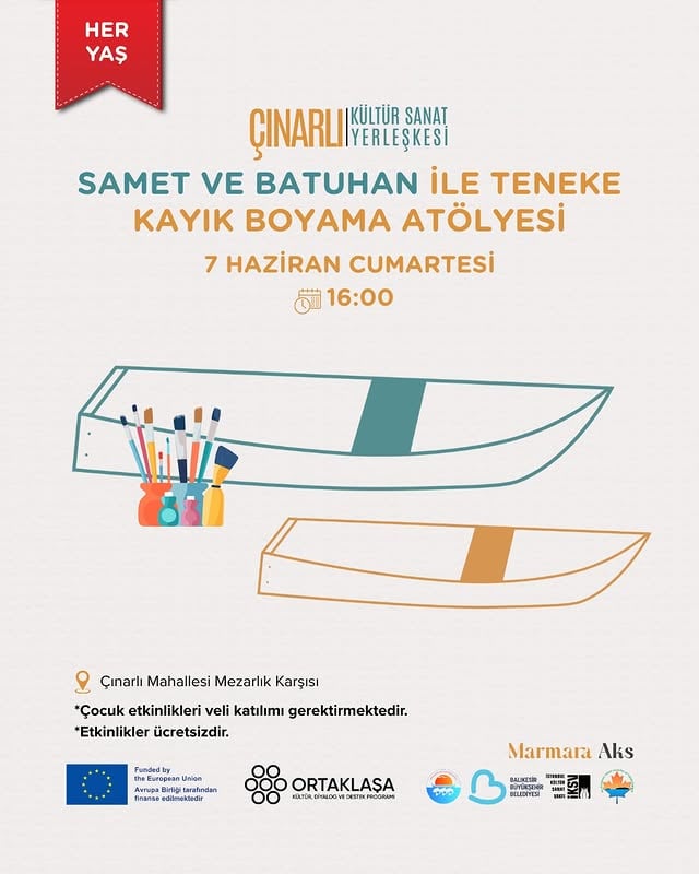 Marmara Adalar'da Teneke Kayık Boyama Atölyesi Düzenleniyor