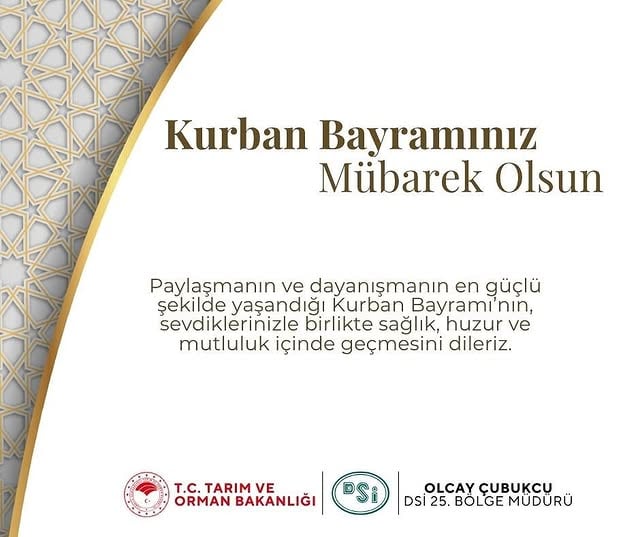 Balıkesir DSİ'den Kurban Bayramı Mesajı
