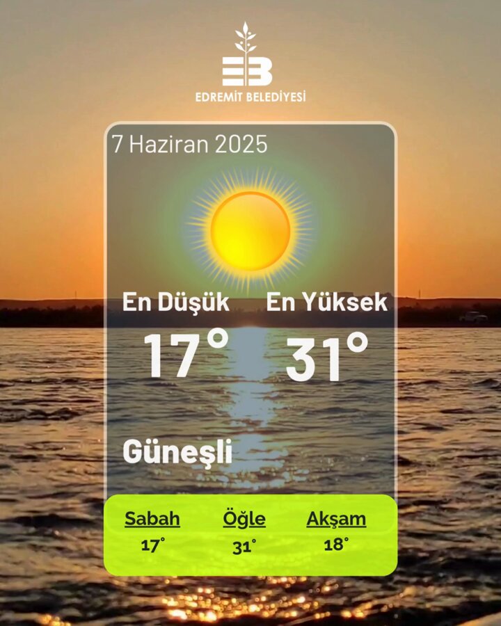 Edremit'te Hava Durumu Güneşli: Bayramda Sıcaklık 31 Dereceye Kadar Yükselecek