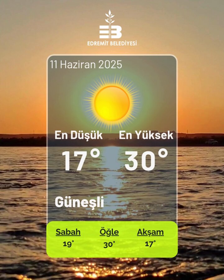 Edremit'te Sıcak ve Güneşli Bir Gün Bekleniyor