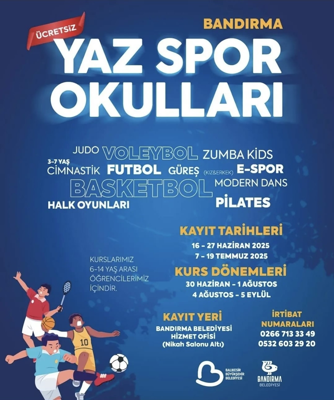 Bandırma'da Yaz Spor Okulları Başladı: Çocuklar Eğlenerek Yeteneklerini Keşfedecek