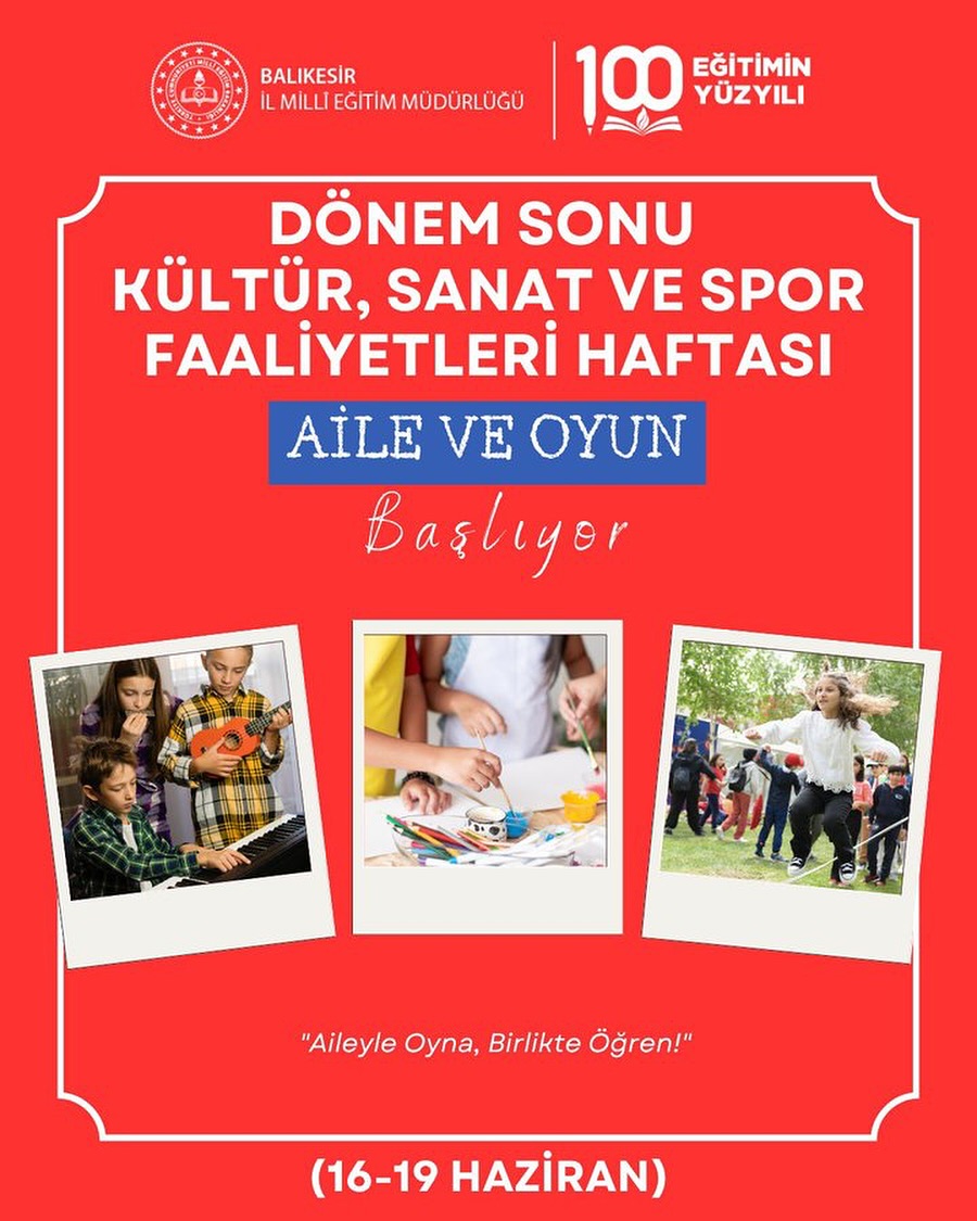 Burhaniye'de Aile ve Oyun Temalı Kültür Sanat ve Spor Haftası Başlıyor