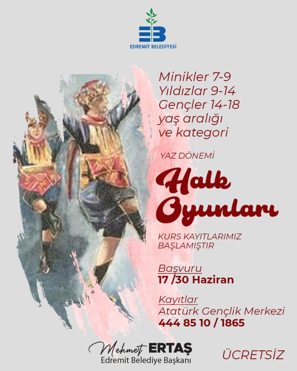 Edremit Belediyesi'nden Ücretsiz Halk Oyunları Kursları: Kayıtlar Başladı