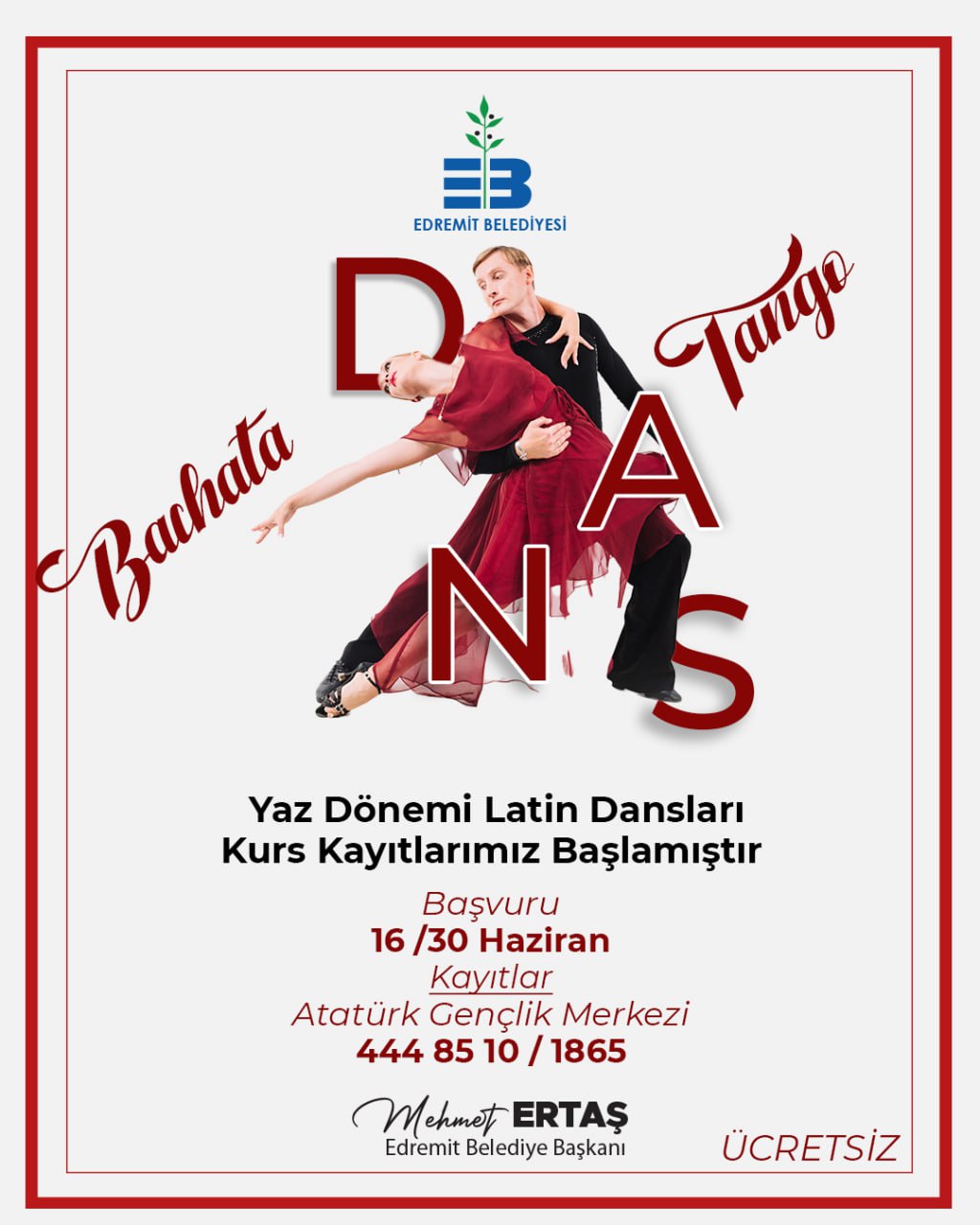 Edremit Belediyesi'nden Ücretsiz Latin Dansları Kursları