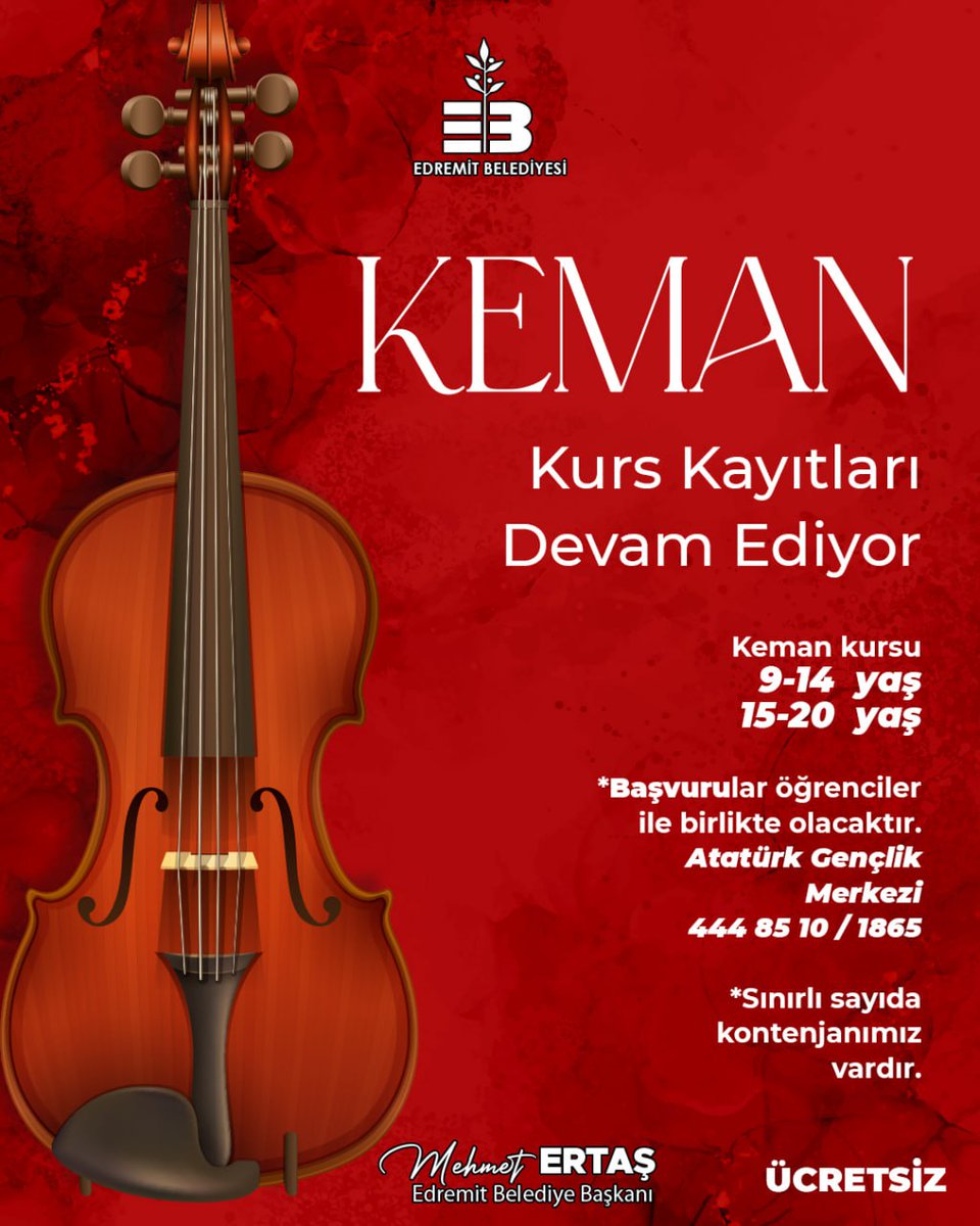 Edremit Belediyesi'nden Ücretsiz Kurs İmkanı: Keman, Bağlama ve Dans Eğitimi
