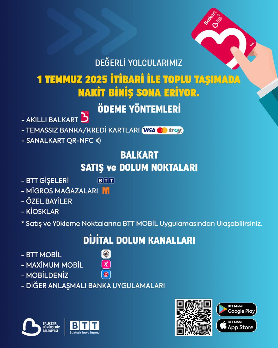 Balıkesir'de Toplu Taşımada Nakit Biniş Dönemi Sona Erdi